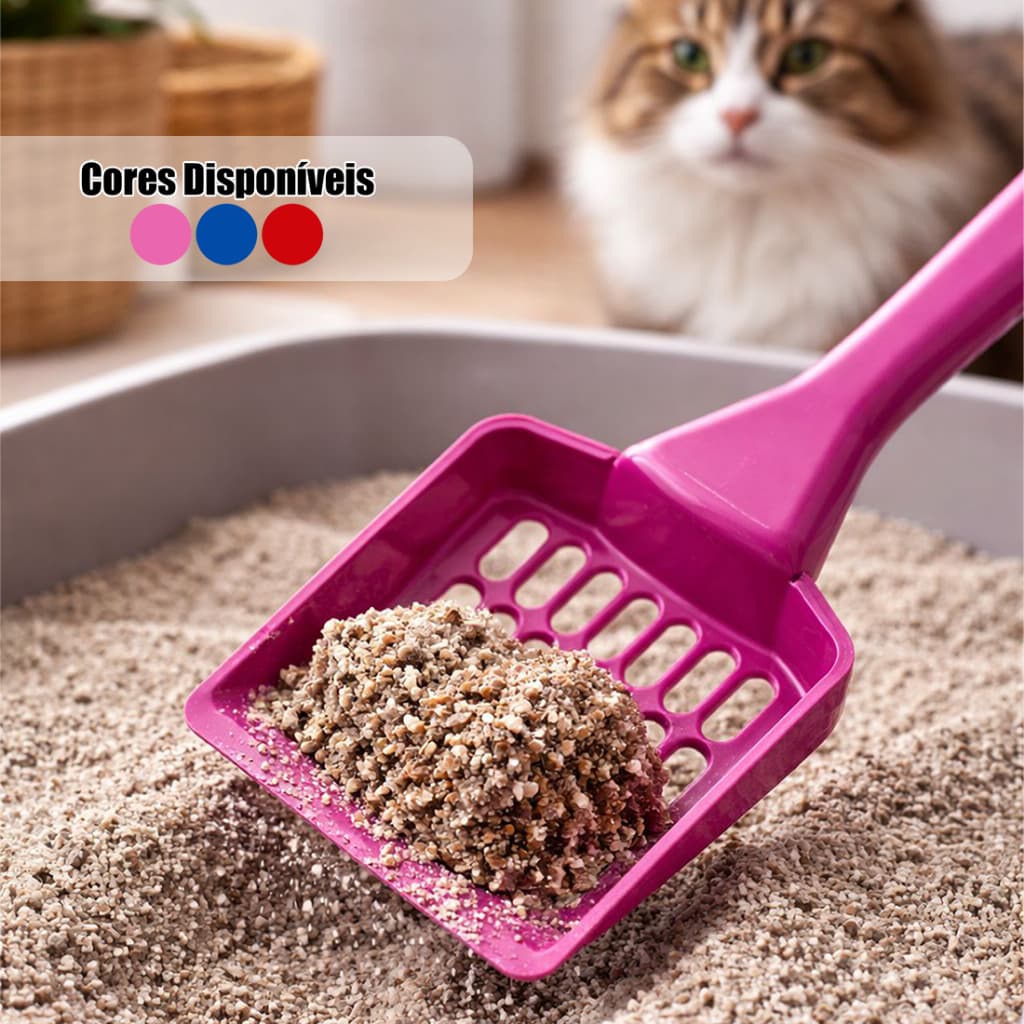 Pá para Caixa de Areia de Gato Plástico Resistente | Pá Higiênica para Areia Sanitária Pet