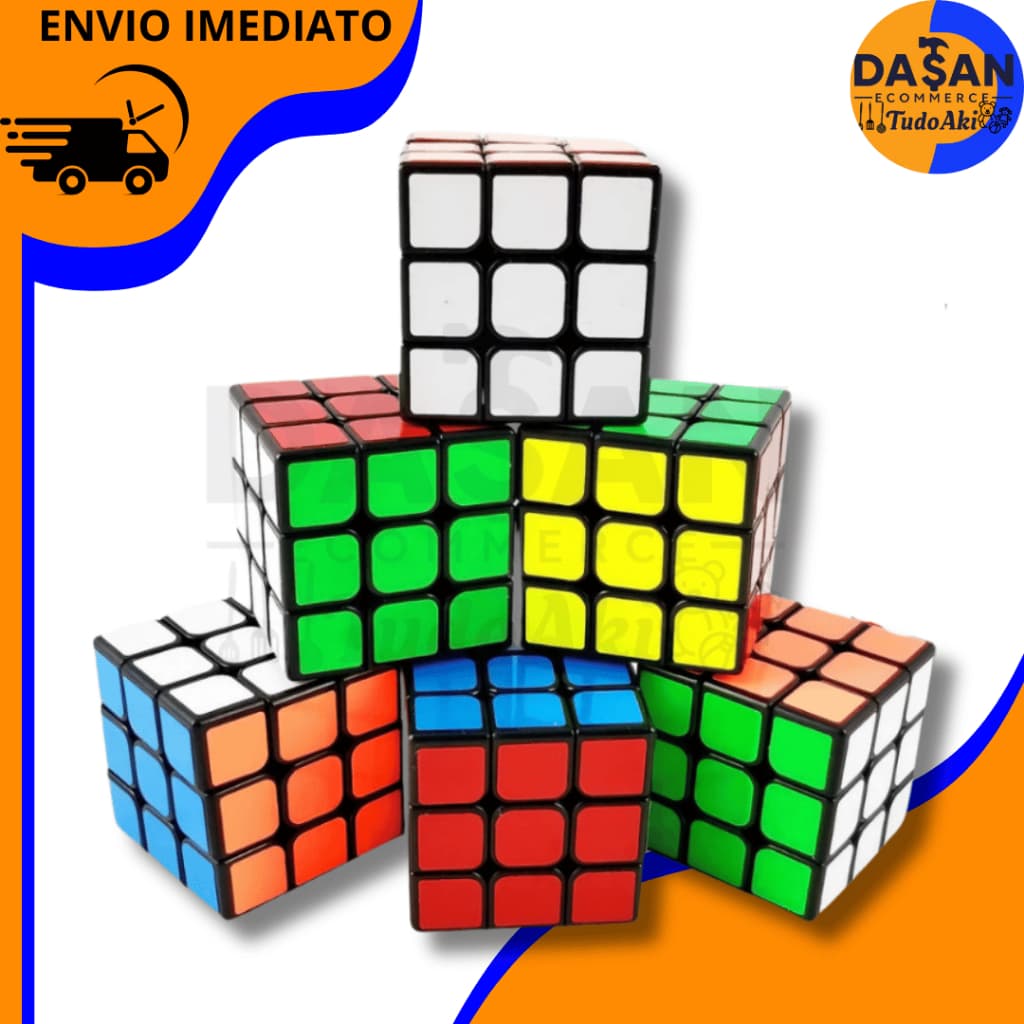 Kit 10 Cubo Mágico Clássico (5,5x5,5 cm) para todas as idades. Ótimo para estimular o raciocínio