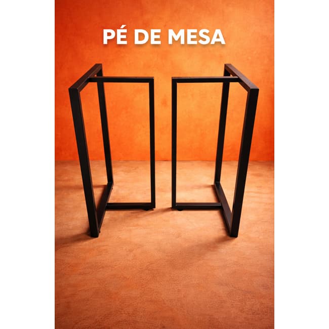 Pé de Mesa Estilo Industrial Moderna Modelo T 75 x 60 - 2Peças