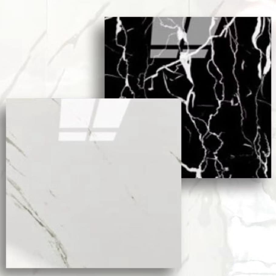 Placas Adesivas Mármore 60x60 Premium Alto Brilho – Transforme Parede e Piso Sem Quebra-Quebra