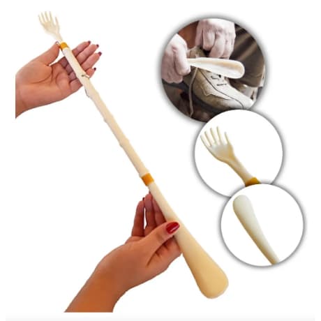 Mão Mãozinha 2 em 1 Para Coçar As Costas + Calçadeira Calçador De Sapato - TopMix 0037