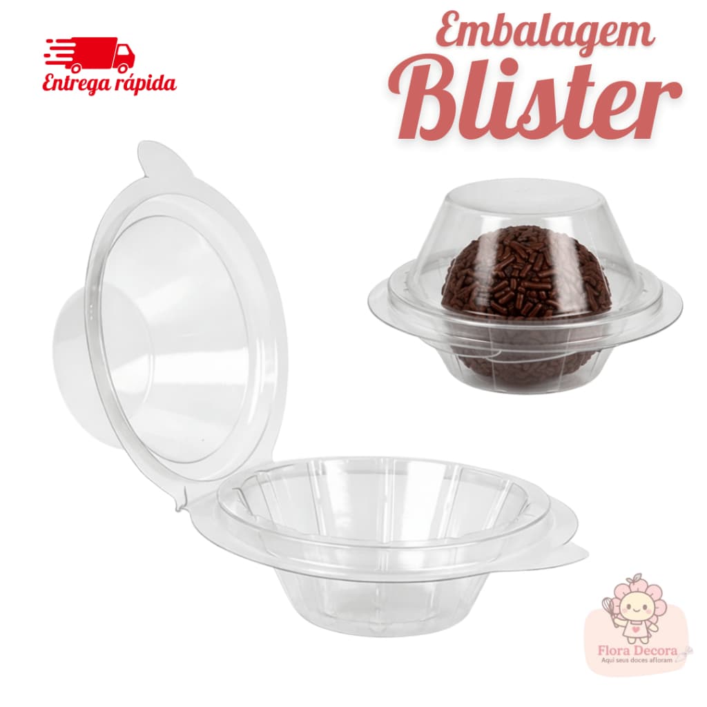 Kit 100/150/200 Embalagem Para Brigadeiro Blister Individual Transparente Com Tampa