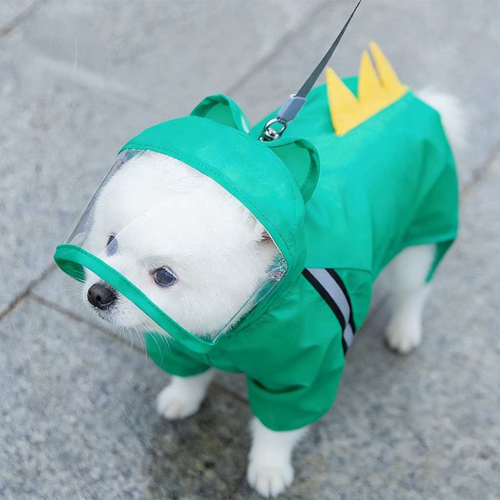 Casaco de chuva de cão:capa impermeável para as quatro patas,adequada para raças pequenas a médias