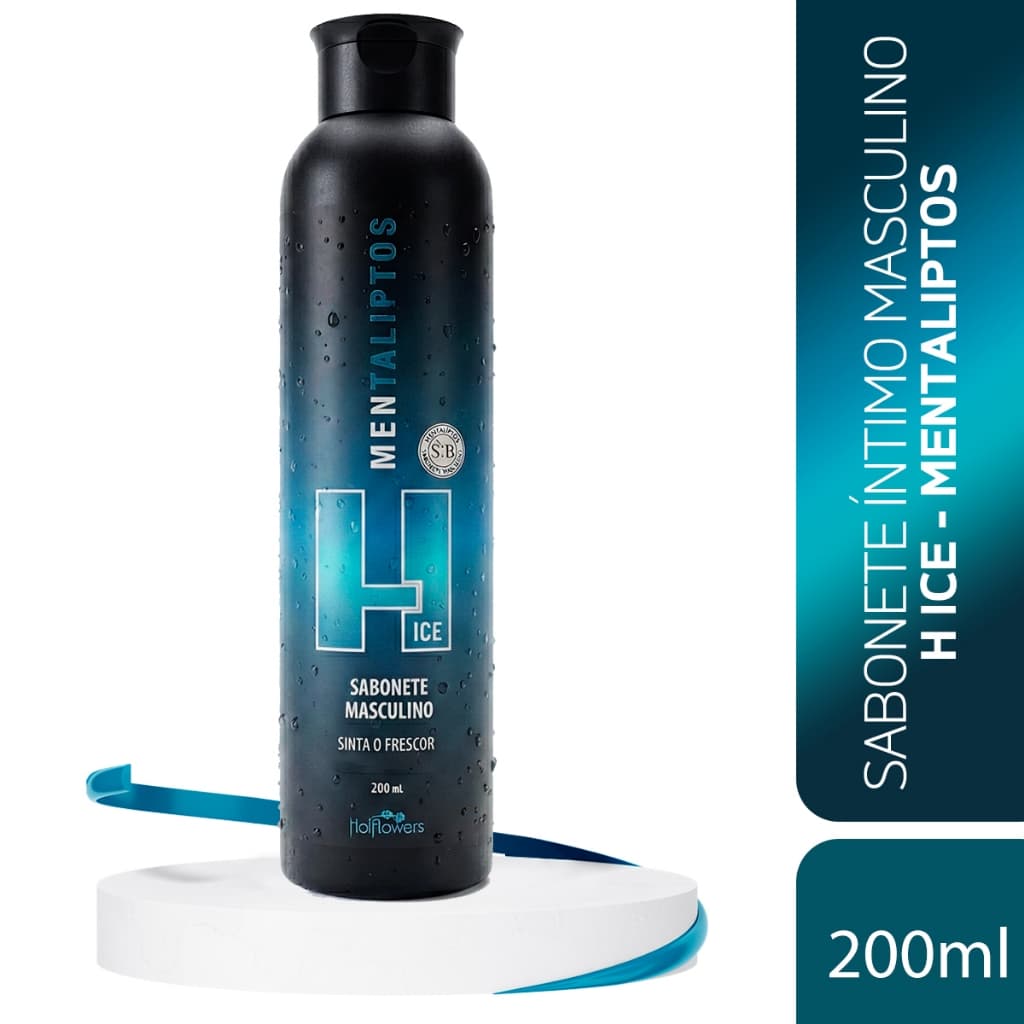 Sabonete Íntimo Masculino Mentaliptos Ice Higiene Diária Vegano Controle de Odor Frescor 200ml