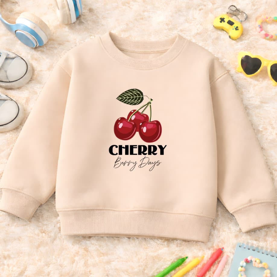 Moletom Infantil Cherry oda para Meninas Delicada Flanelado blusa Estiloso 02 ao 12