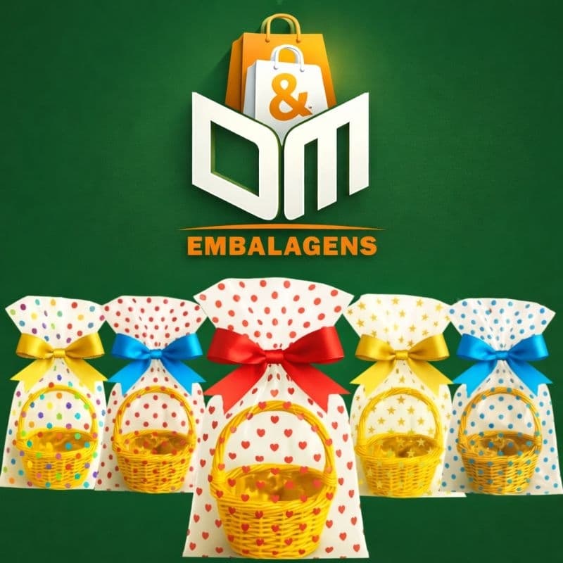 50 sacos celofane transparente e decorado para festa embalagem