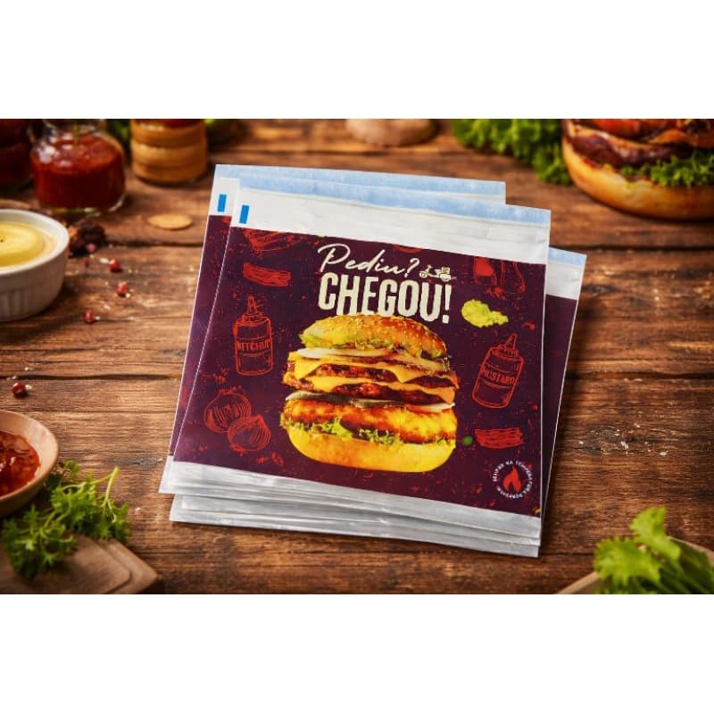 Embalagem térmica lanche metalizado saco aluminio