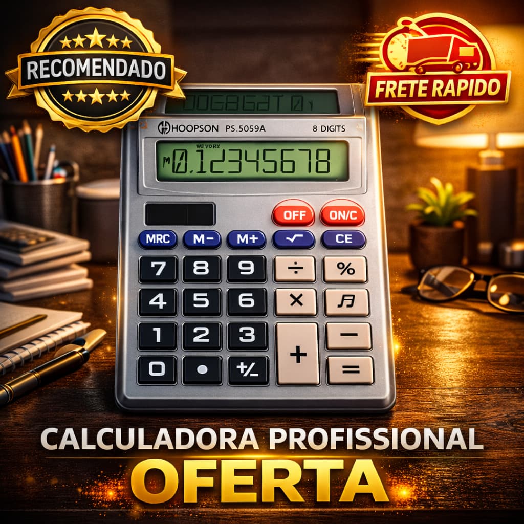 Calculadora 8 Dígitos Visor Duplo  Pilha Teclas Grandes Memória Escolar Escritório Cinza
