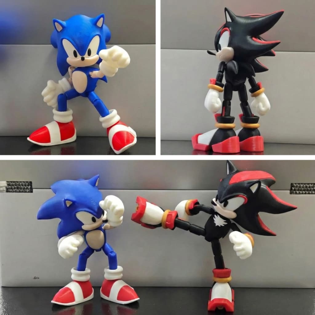 Boneco Sonic e Shadow Articulado – E Toda Sua Turma