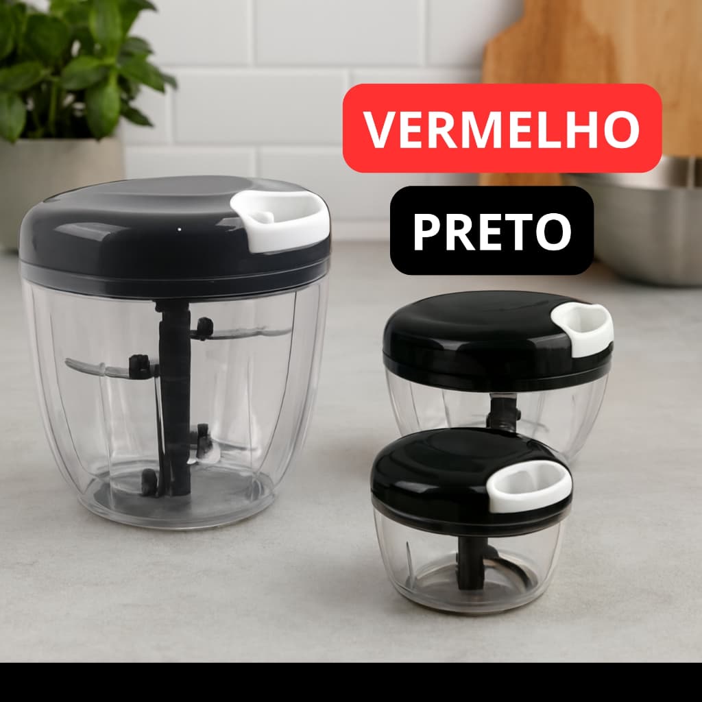 Processador de Alimentos Triturador de Alho 900ml - 500ml - 170ml - Escolha o Tamanho e Cor