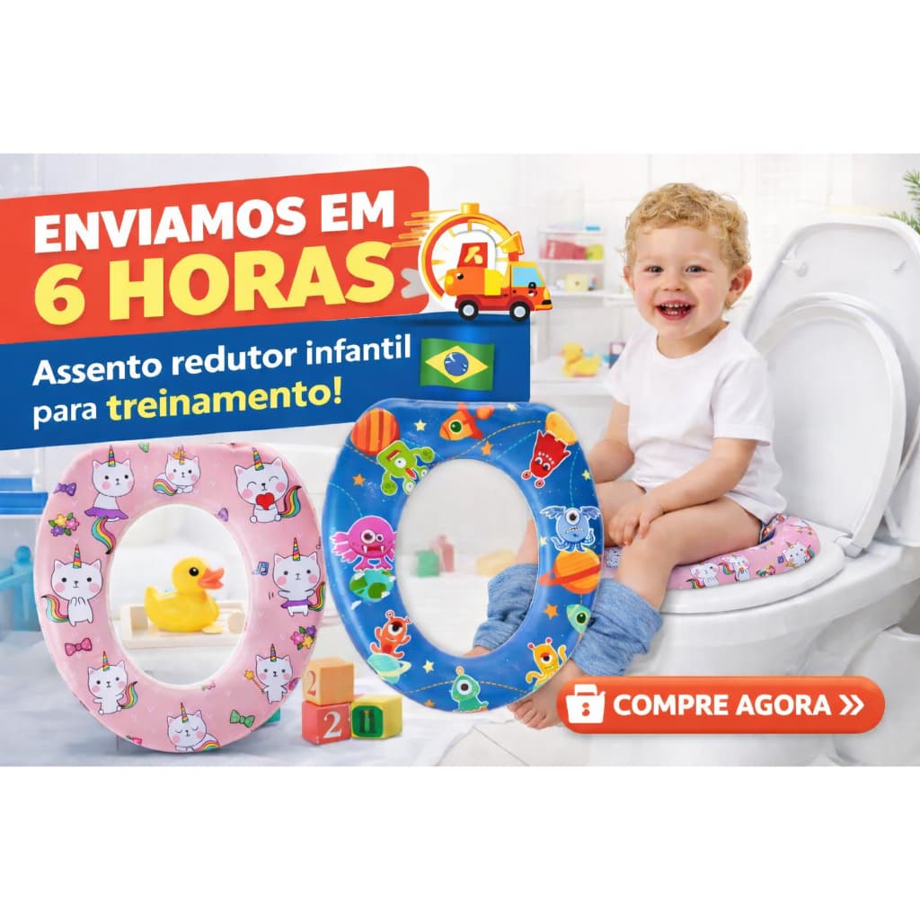 Assento Redutor Infantil Almofadado - Suave e Aconchegante | Estampas SORTIDAS