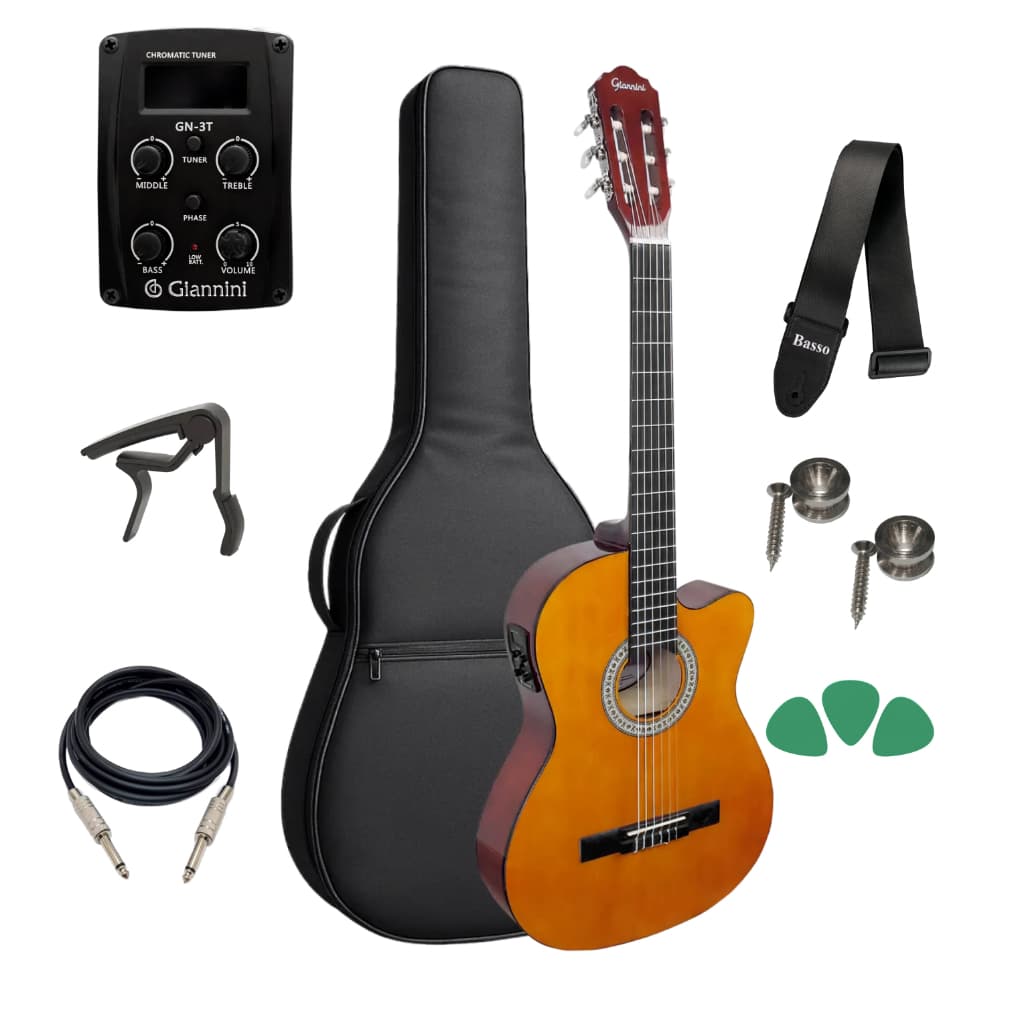 Violão Giannini Start Nf-14 Ceq Natural Kit Capa Acessórios