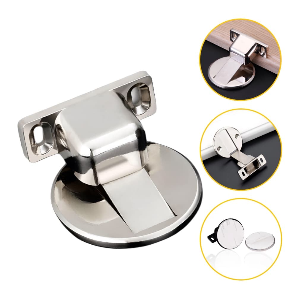 Trava Porta Magnético Slim Imã Forte Cromado