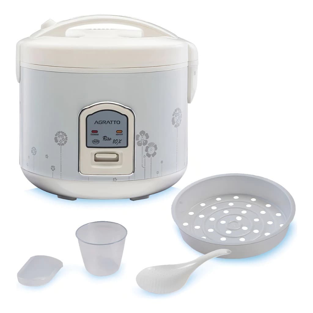 Panela De Arroz Elétrica Riso PA6X Branco 127v ou  220v - Agratto