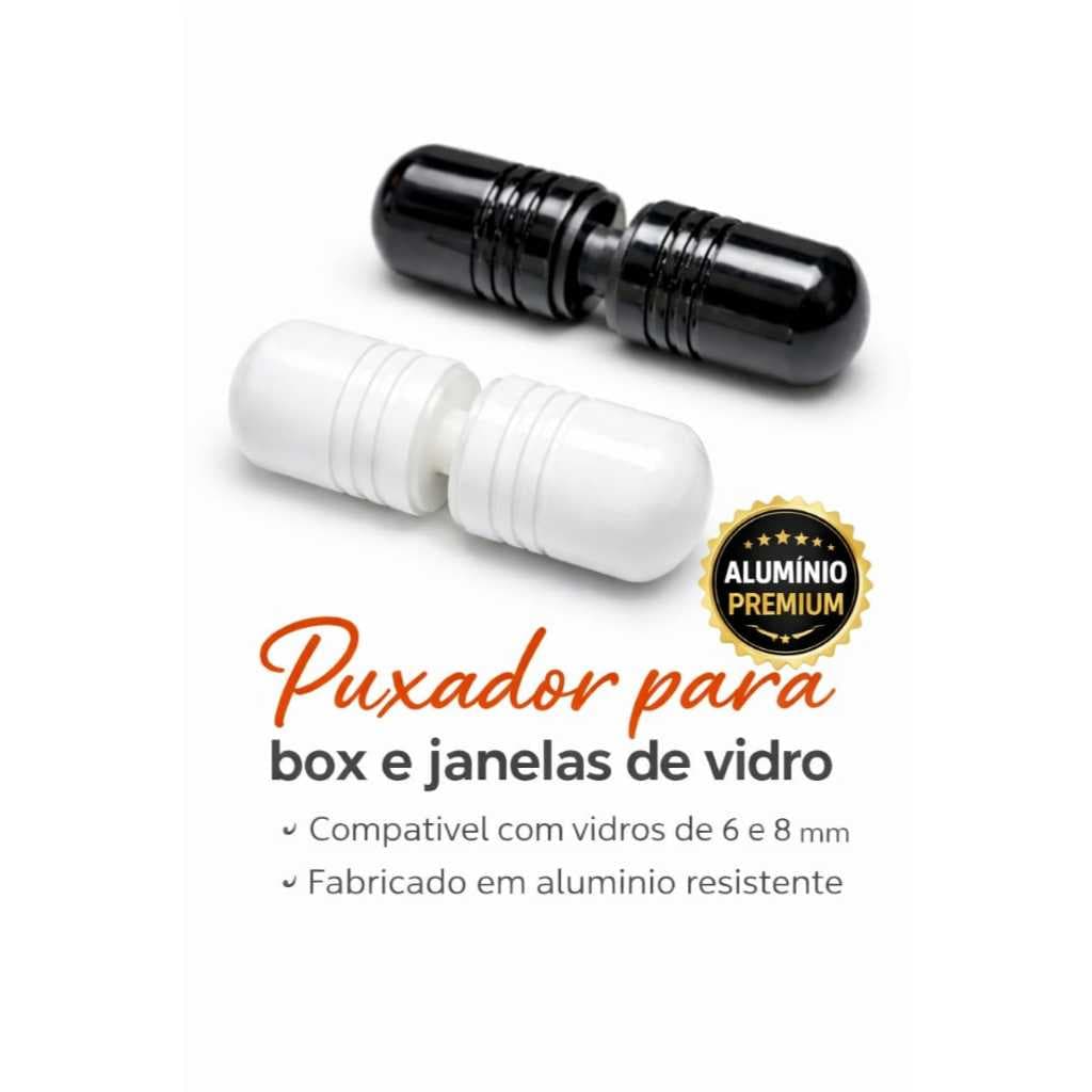 Puxador Para Box de Banheiro Porta de Vidro Blindex em Alumínio Frisado