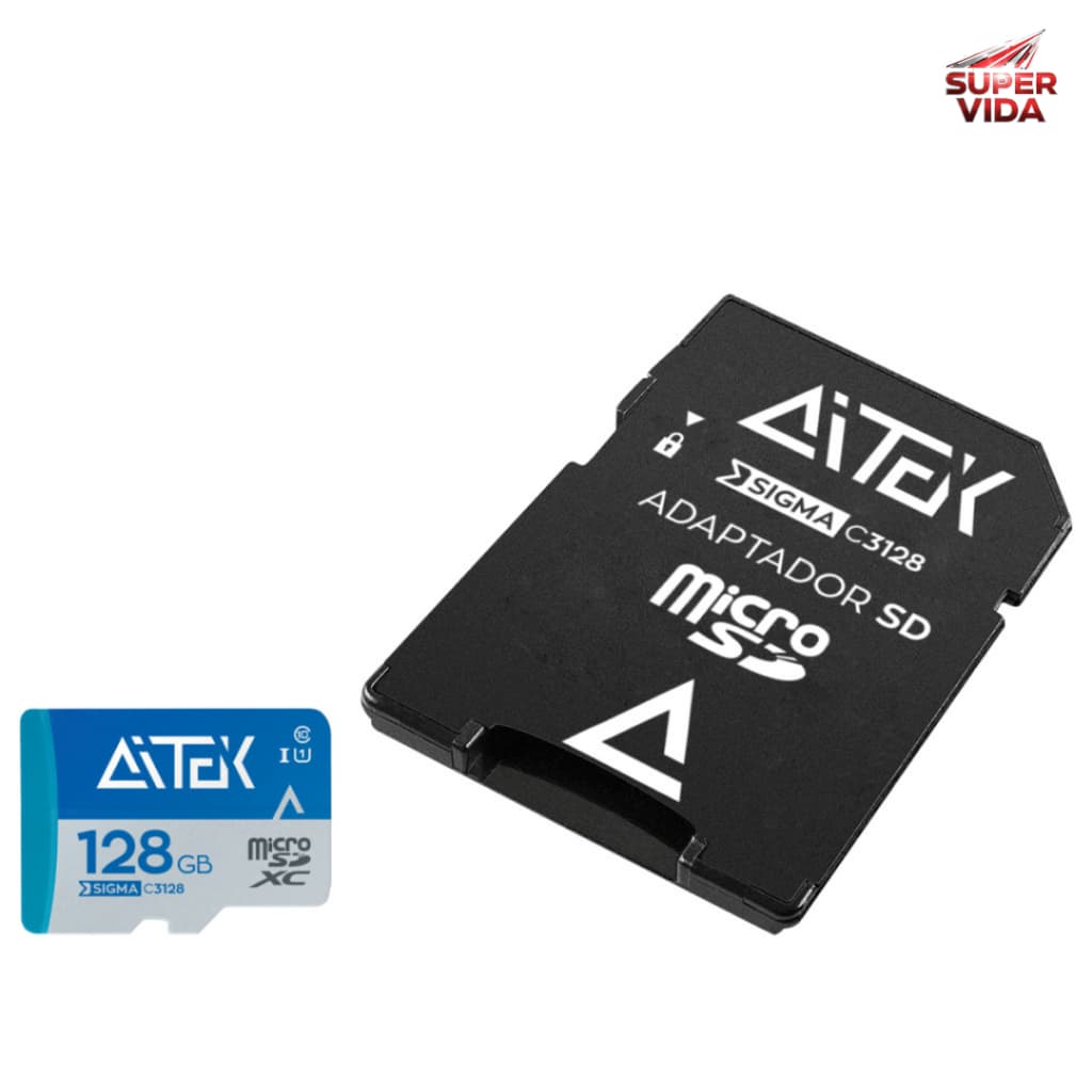 Cartão De Memória 16GB/64GB/128GB/256GB + ADAP.SD- Micro SD Classe 10, com Adaptador SD Incluso
