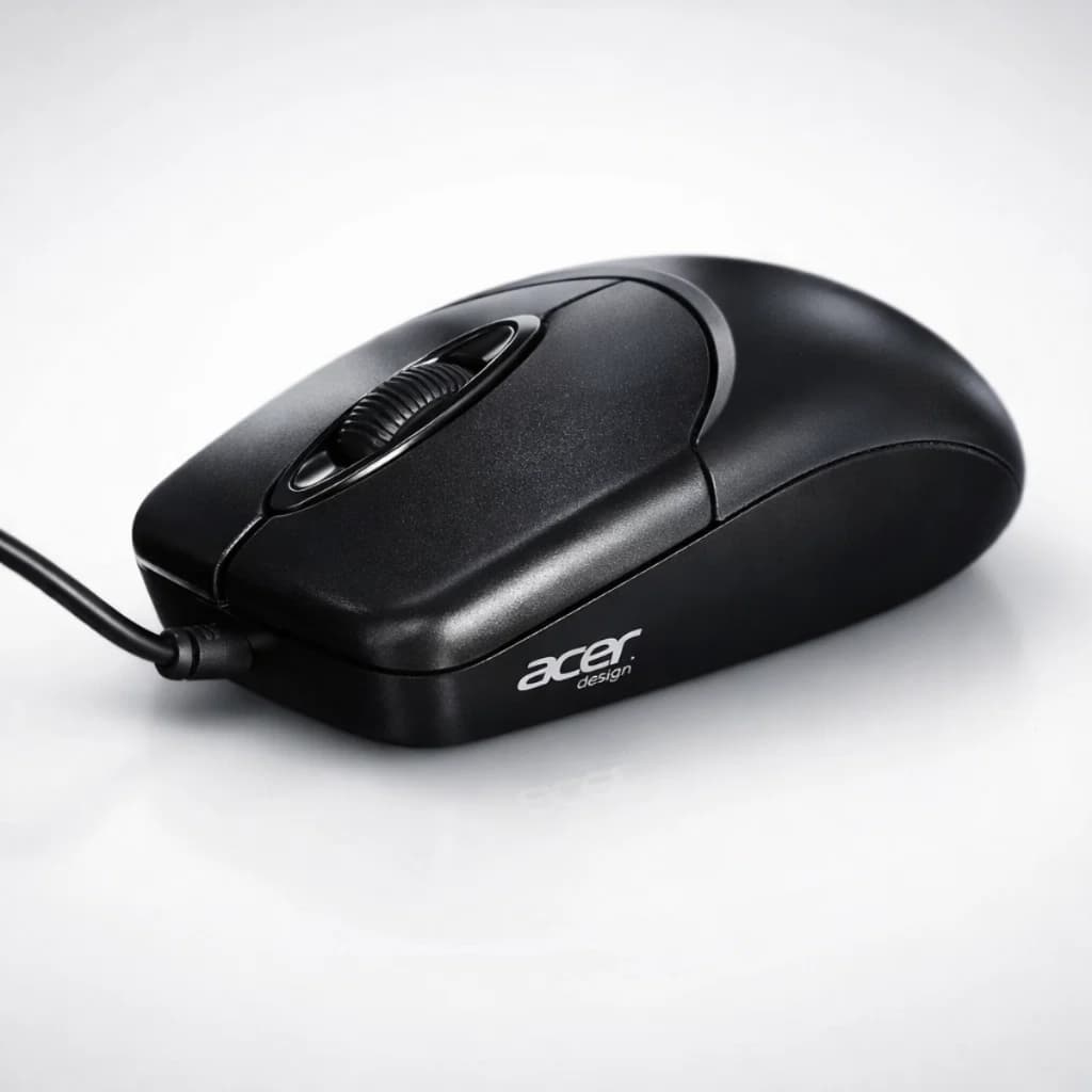 Mouse Usb Acer M117 Preto Escritório Trabalho Ergonômico Office Com Fio 1,5m