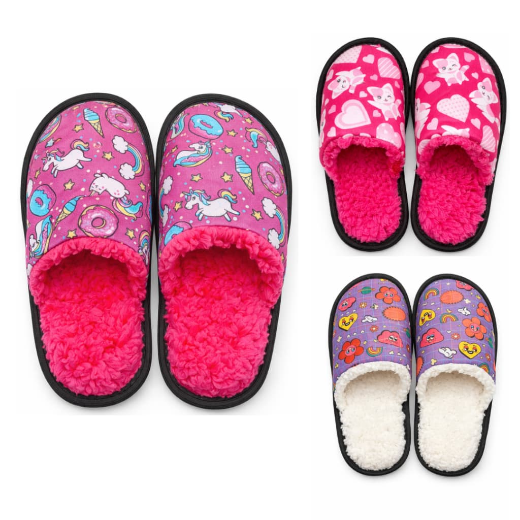 Pantufa Feminina Infantil - Diversas Estampas  - Unicórnio/Gatinha/Coração