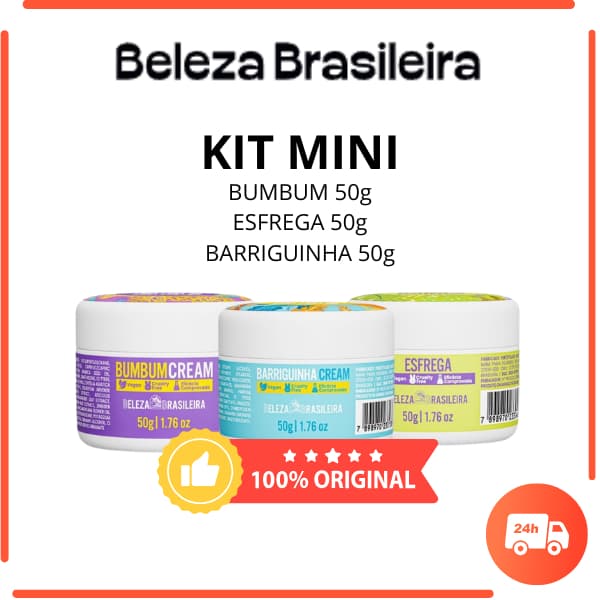 Kit Minis MINI Beleza Brasileira – Bb Esfrega + Bumbum Cream + Barriguinha Cream (3 X 50g)