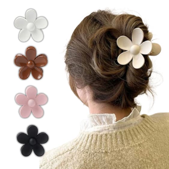 Kit 2 Grampo Piranha Presilha De Cabelo Flor Frangipani Coreano Transparente Garra Praia Verão Feminino Acessório