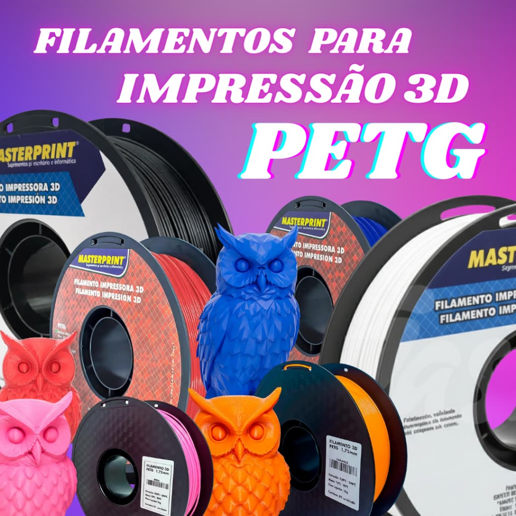 Filamento PETG MasterPrint Premium 1Kg 1.75 Impressora 3D Várias Cores ENVIO RÁPIDO