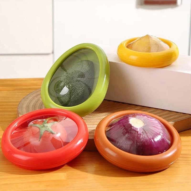 Protetor de Alimento Silicone Recipiente Limão Laranja Tomate Cebola Cozinha Geladeira Casa