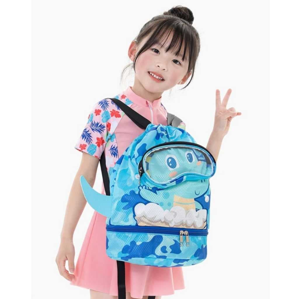 Mochila Bolsa Natação Infantil 12L Impermeável Bolsa Praia Esportiva Portátil Crianças