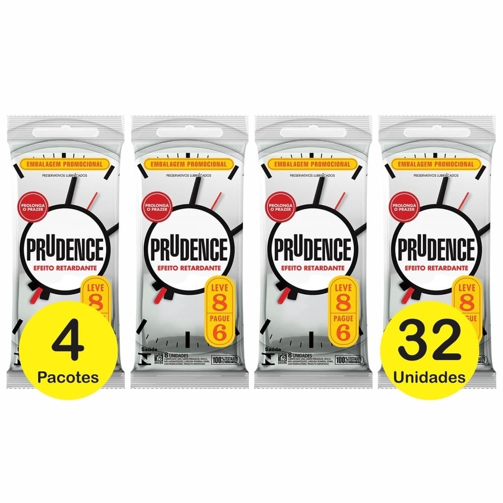 32 Camisinhas Preservativo Prudence Efeito Retardante