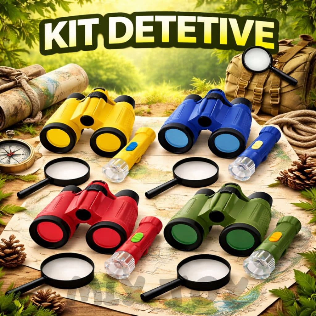 Kit Detetive Infantil Binóculo Lupa Lanterna Adventure