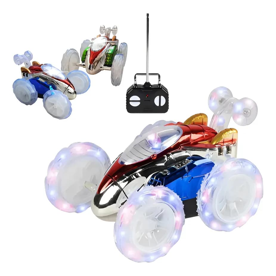 Carrinho de Controle Remoto Maluco - Giro 360° e Luzes LED
