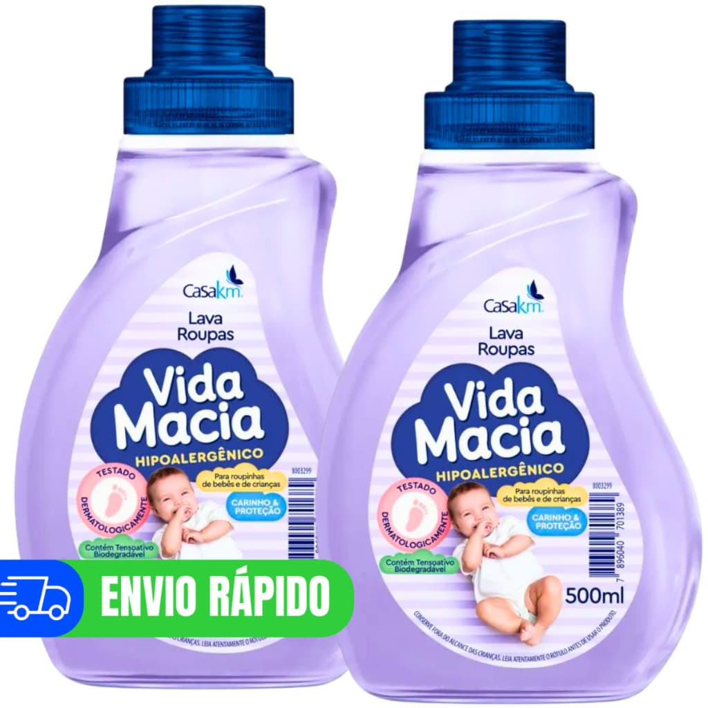 Kit 2 Vida Macia Lava Roupas Sabão Liquido Roupas de Bebê
