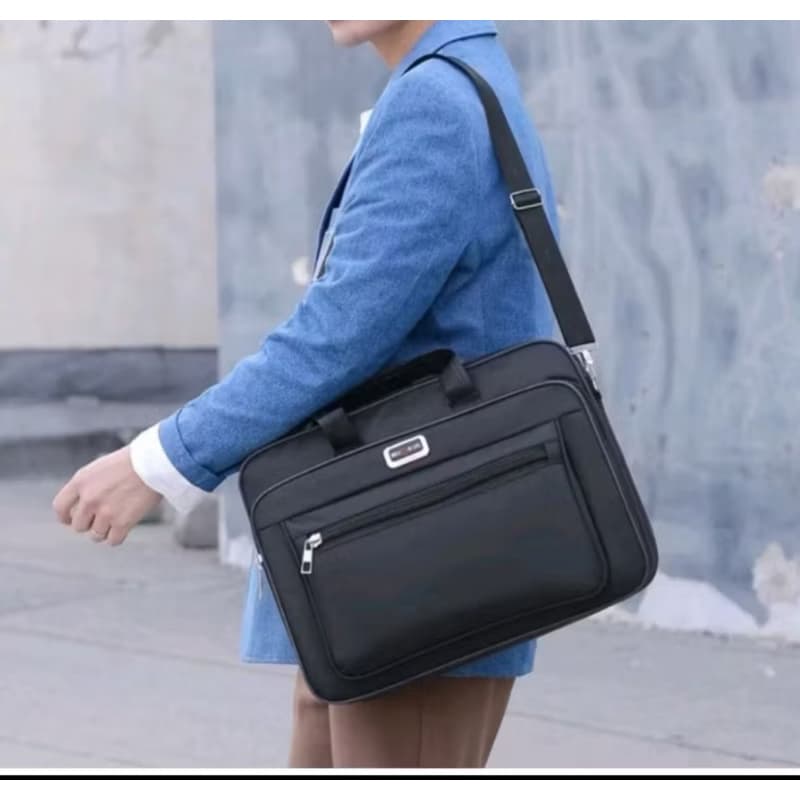 Maleta Pasta Executiva Notebook Elegante Resistente Nylon Cor Preto Tamanho da tela 15