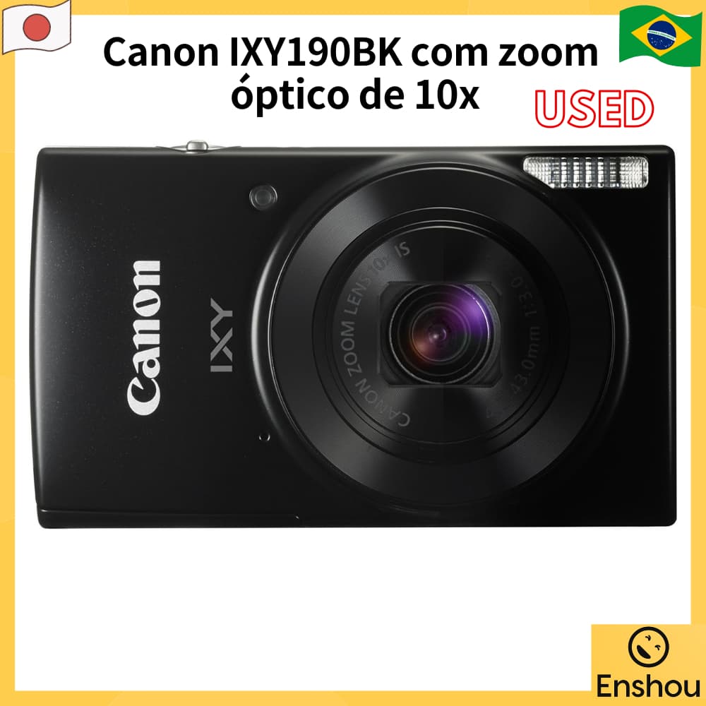 USED]Do Jopão [USADO] Câmera digital Canon IXY 190 Preta Óptica zoom 10x IXY190BK
