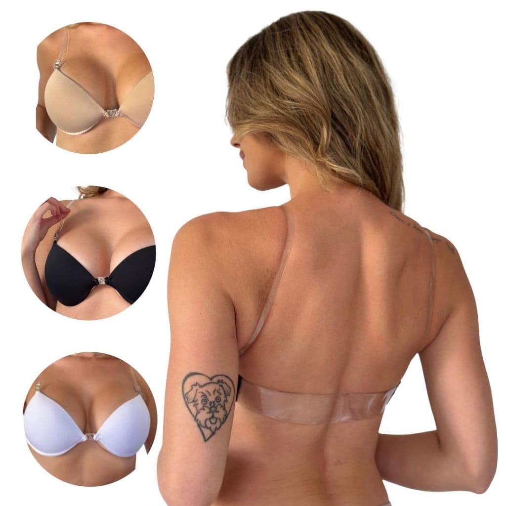 Kit 2 e 3 Sutiã Costa Nua Com Alça De Silicone Removível e Ajustável Com Bojo Sutian