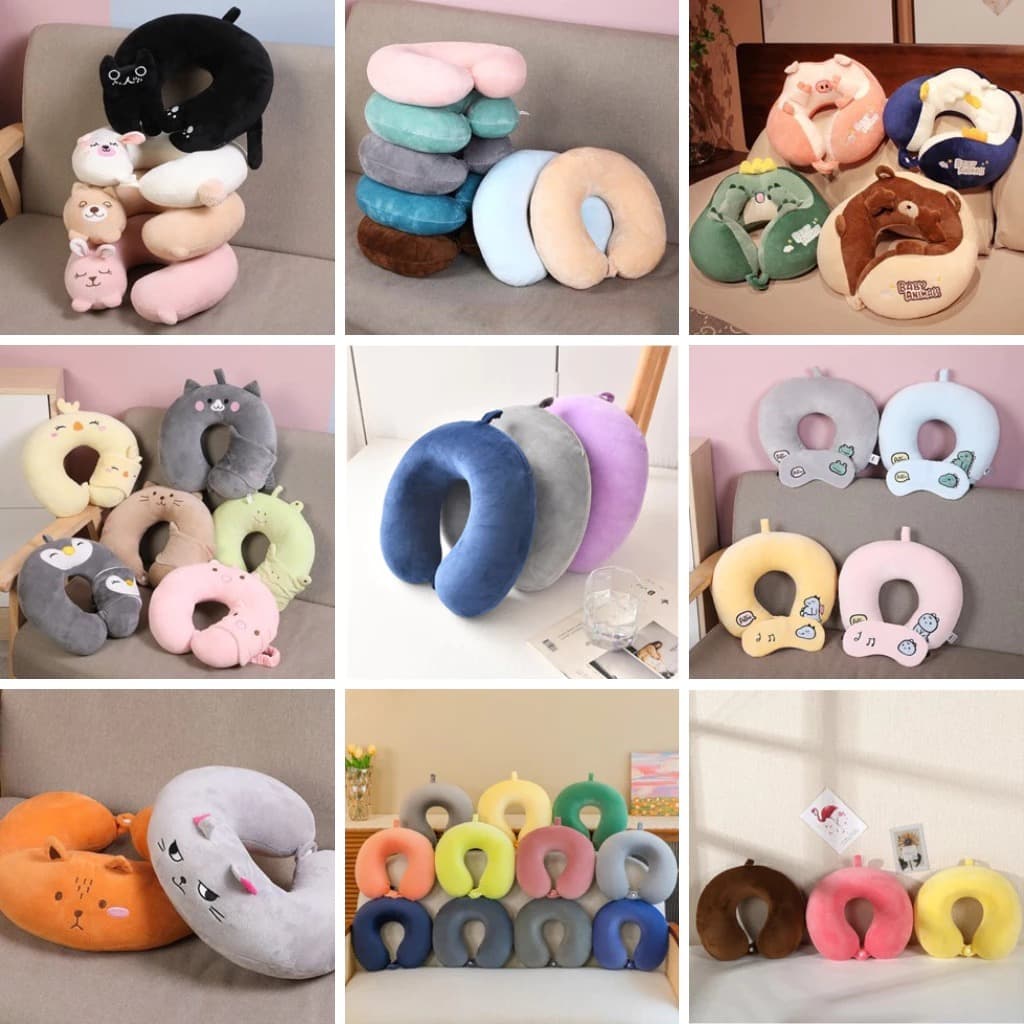 Almofada De Pescoço 8 modelos Para Descanso Viagens Bichinhos Criança Infantil Adulto presente