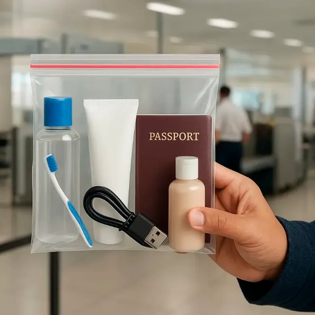 Saco Plástico Zip Lock 20x20 C/5 Unidades Seguro Anac Viagem Organização Mala