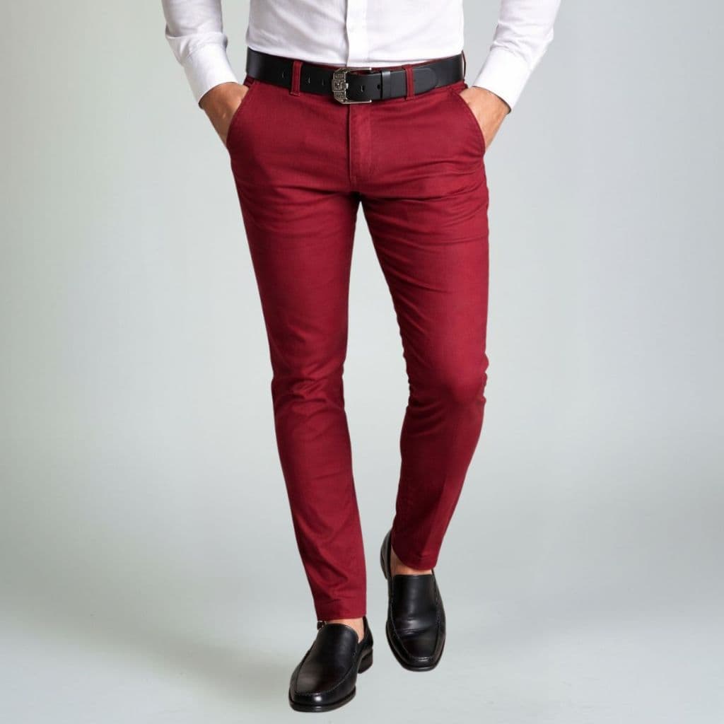 Calça Slim Masculina Sarja com Elastano Premium Estilo Alfaiataria Esporte Fino Social Casual Elegante Confortável