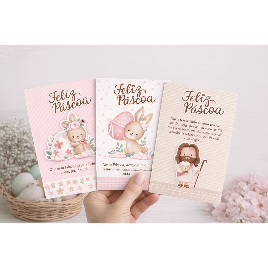 Cartão de Agradecimento ao Cliente para Páscoa 9x12cm