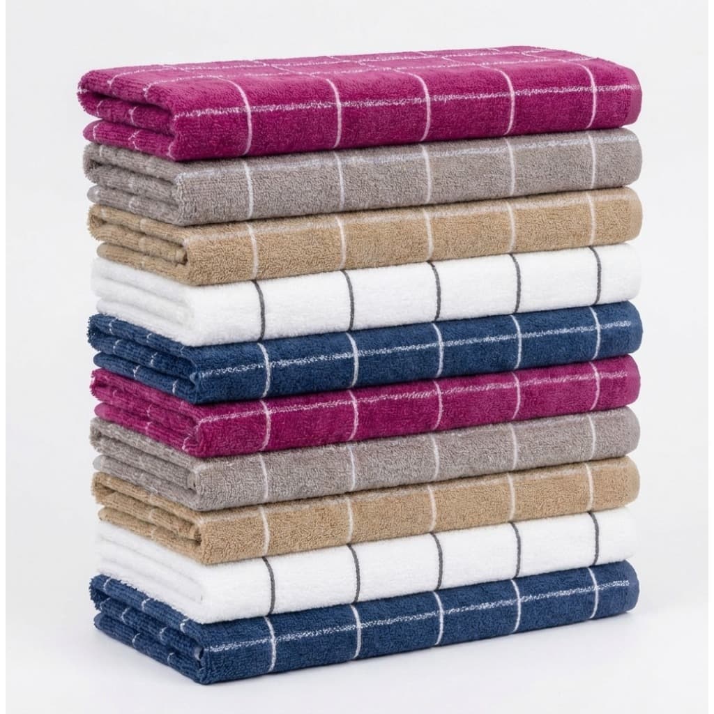 Kit 10 Toalha Cozinha Copa Pano Listrado xadrez 100% Algodão