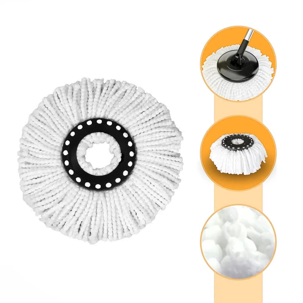 Refil Mop Giratório 360 Universal 16cm Lavável Esfregão Microfibra Alta Absorção