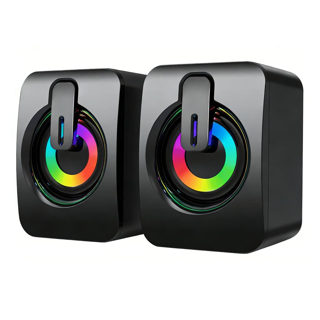 Caixa Caixinha De Som Pc Notebook Gamer Usb Led Rgb Potente