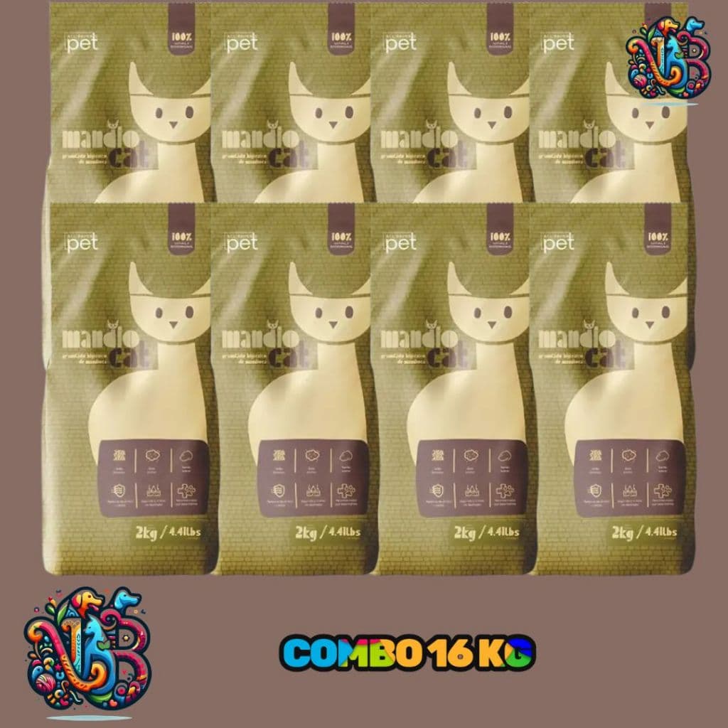 Areia  Mandiocat 16kgs Areia Higiênica 100% Natural e Biodegradavel