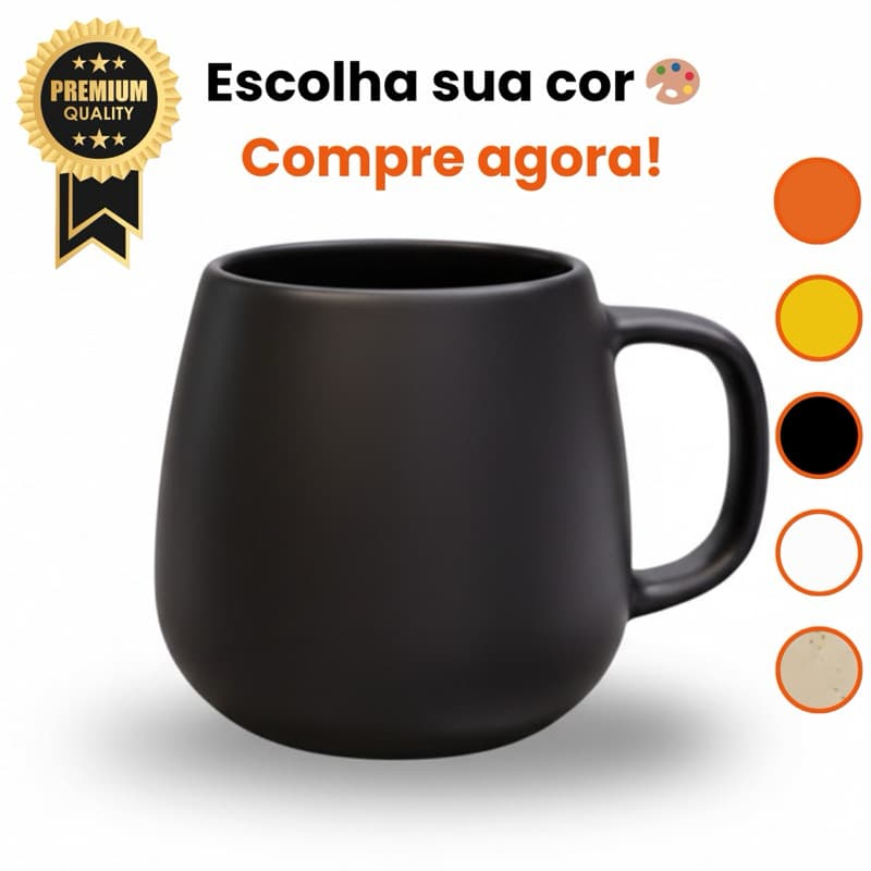 Caneca Mini Bojuda 160ml várias cores  em Porcelana – Moderna, Resistente para Café e Chá