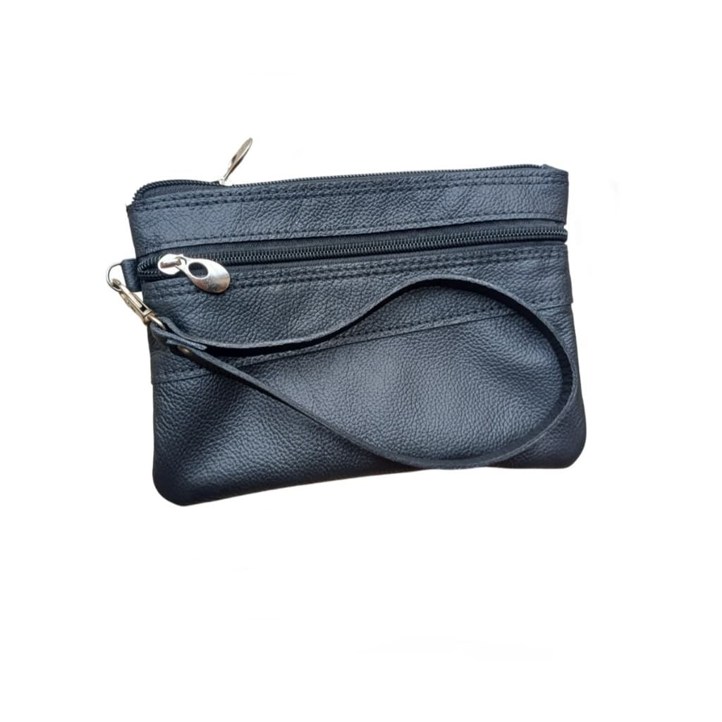 Bolsinha De Mão Em Couro Legítimo Cabe Celular Carteira