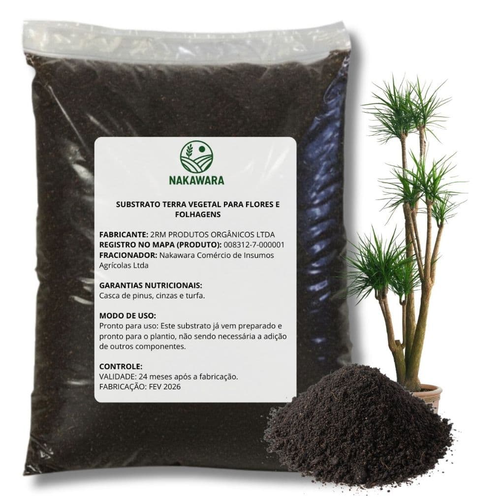 Substrato Terra Vegetal 10KG Adubada Orgânica Pronta Para Plantas - Horta Jardim Flores Folhagens