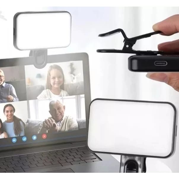 Mini Led de Preenchimento Portátil Com 3 Modos De Luz com Clip Selfie Live Stream Video Recarregavel