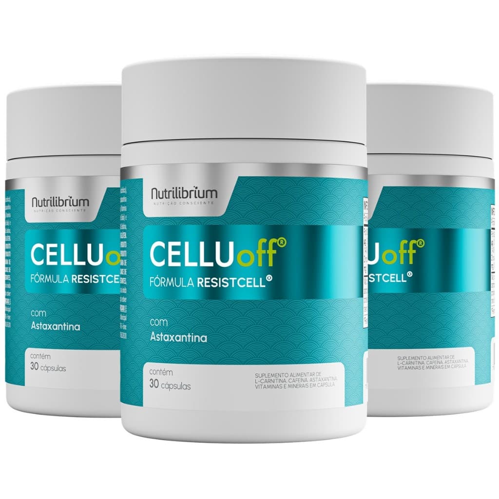 Kit 3x Celluoff ResistCell Celulite Total 90 Caps 3 Meses Nutrilibrium