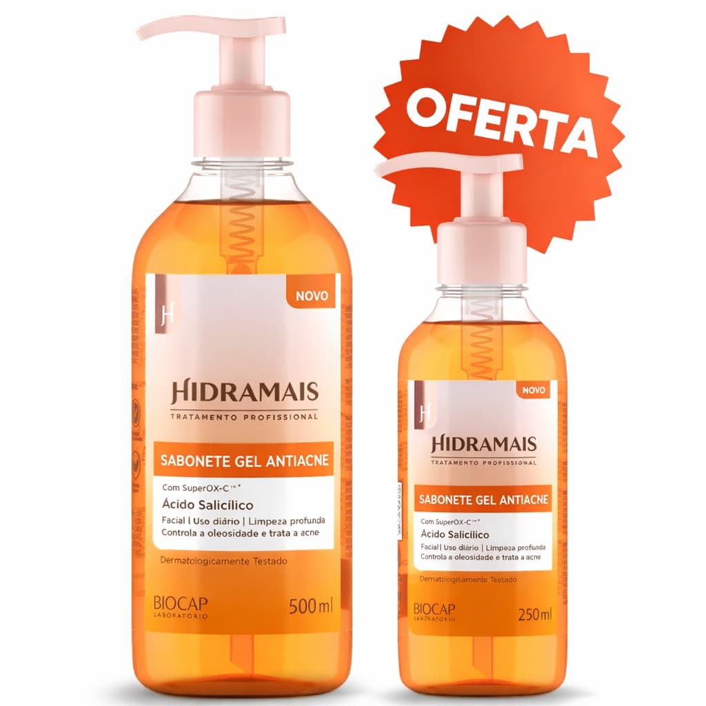 Hidramais Sabonete Gel Antiacne com Ácido Salicílico 500 ou 250