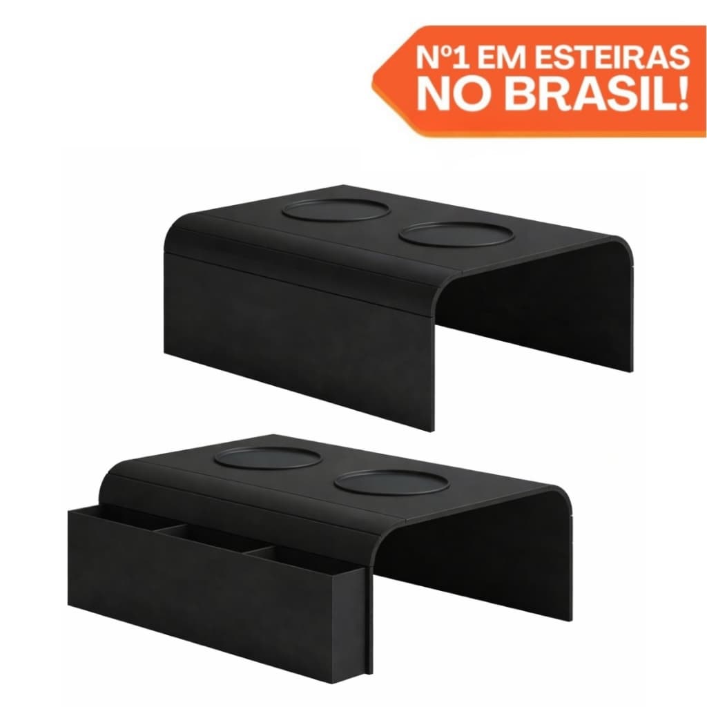Esteiras Suporte Porta Copos Mdf Marrom Preto Braço Sofá Apoio Cerveja Controle