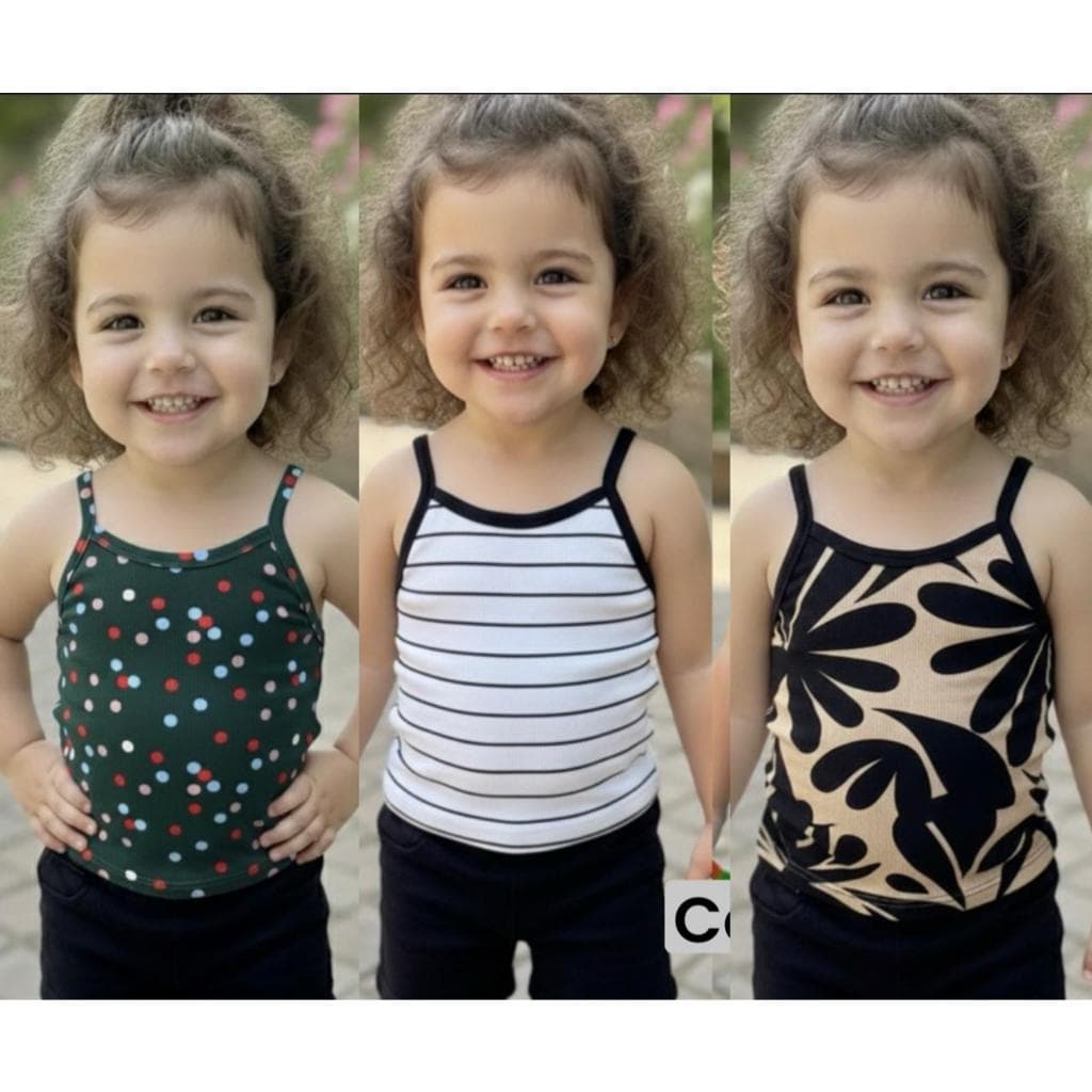 Kit Blusas Regatas Alcinha Para Meninas Verão Infantil